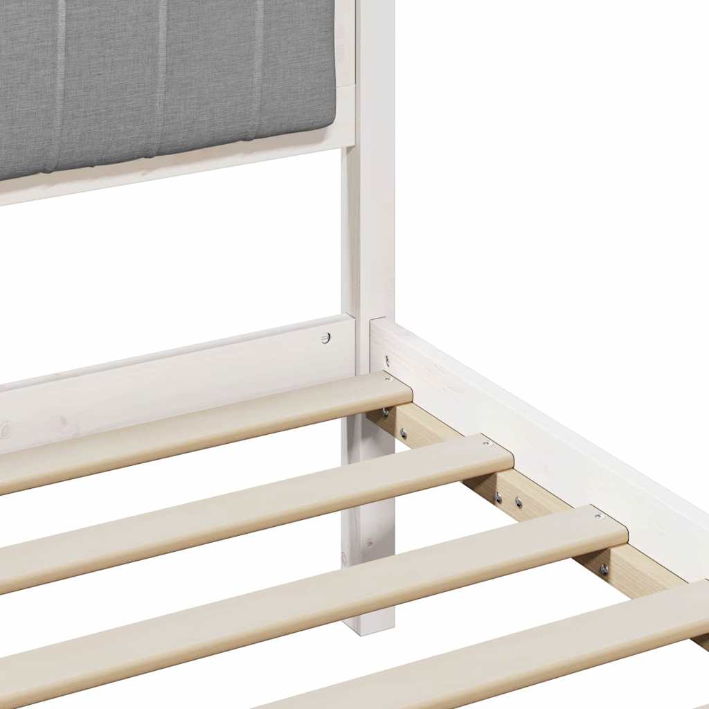 Bed Frame with Upholstered Headboard Light Grey 75 x 190 cm